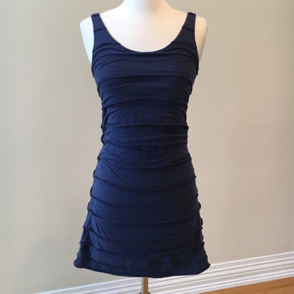 Minnie Mortimer Navy Sleeveless Tiered Dress XS